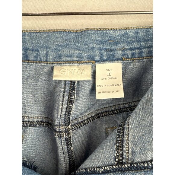 Womens GNW Light Blue Denim Pants Size 10 Cotton Drawstring Waist - Picture 5 of 6